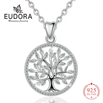 

Eudora Genuine 925 Sterling Silver Tree of life Pendant Necklaces Fashion Jewelry for Women Trendy Jewelrys Accessories CYD401