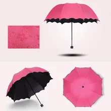 Складной зонтик цветет цветок в дождливой воде не боится ветра и защищает от солнца для спорта на открытом воздухе Анти-УФ зонтик может CSV