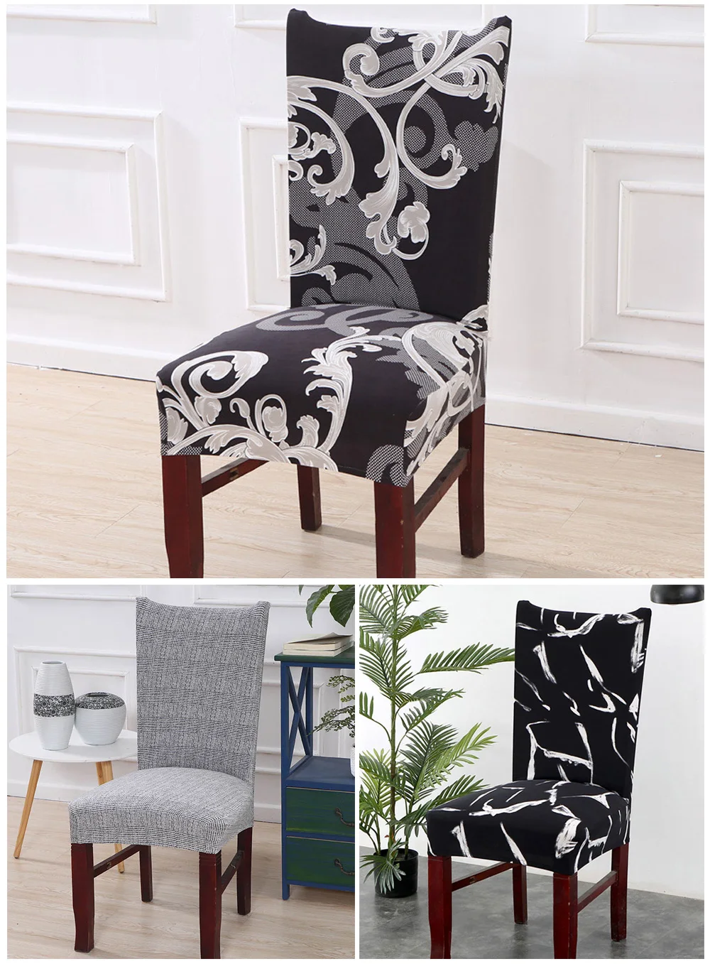 Kitchen Chair Covers Stretch Furniture Covers Towel Chair house de chaise Stool Chair slipcover chair cover Spandex 1246 pcs (8)