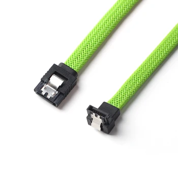 

ULT-Best 50CM SATA 3.0 III SATA3 7pin Cable Right Angle 6Gb/s SSD HDD Hard Disk Data Cables with Green Color Nylon Sleeved