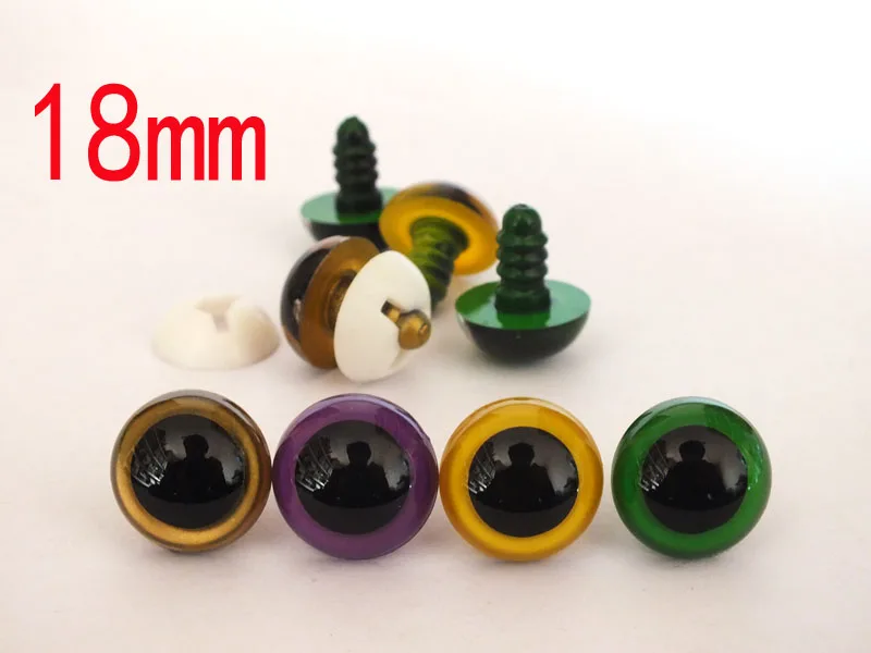 

Handmade Accessories ---18mm mixed color 40pcs safety toy eyes with white washer
