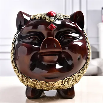 

Gift For Child Luxury Resin Crafts Ornaments Creative Home Furnishing Decoration Pig Money Box Bedroom Living Room