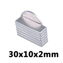 10 шт. 30x10x2 мм N35 супер сильный блок с неодимовыми магнитами редкоземельный неодимовый магнит 30 мм x 10 мм x 2 мм