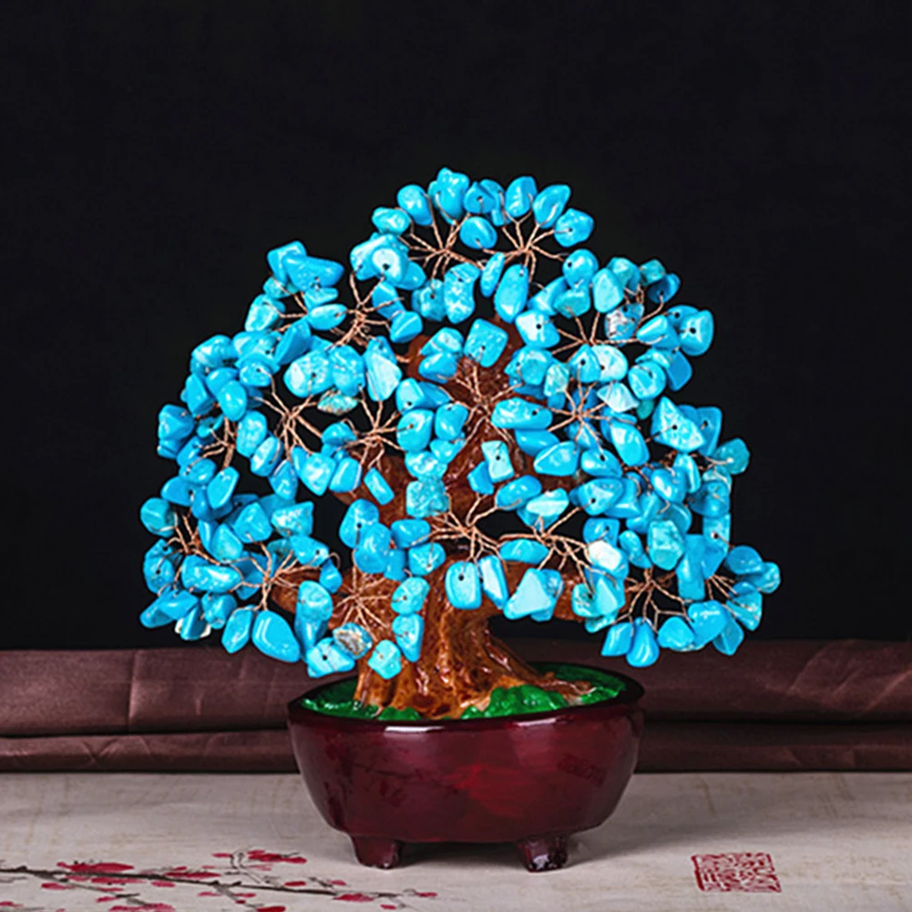 

Crystal Money Tree Birthday For Wealth Mini Feng Shui Good Luck Home Bonsai Style Table Decoration Colorful Living Room Gift