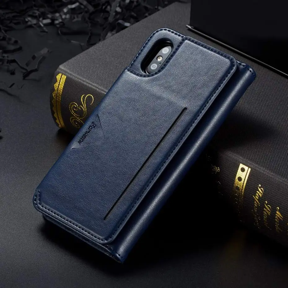 Кожаный бумажник чехол для iPhone 6 6s 7 8 плюс откидная крышка многофункциональный чехол для iPhone X XR XS Max 6 слотов для карт держатель флип чехол