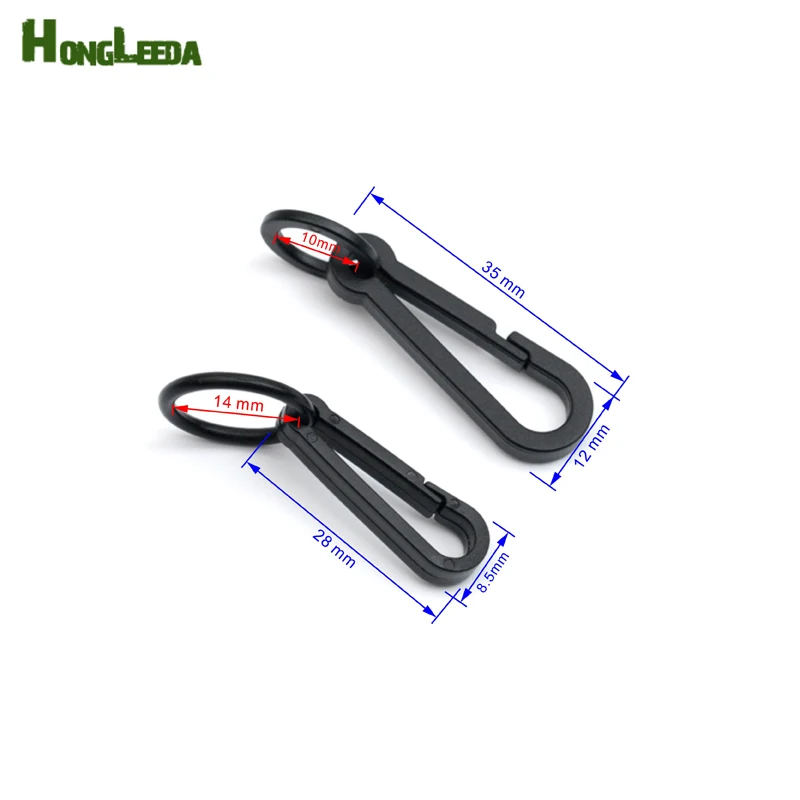 

Wholesale 150pcs black KAM plastic snap clip hooks Mini carabiner backpack paracord strap hooks M-081