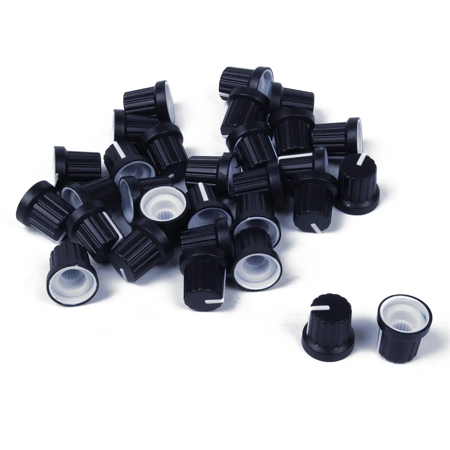 SEWS 30pcs Black White Point Guitar Effect Pedal Knobs Amplifier