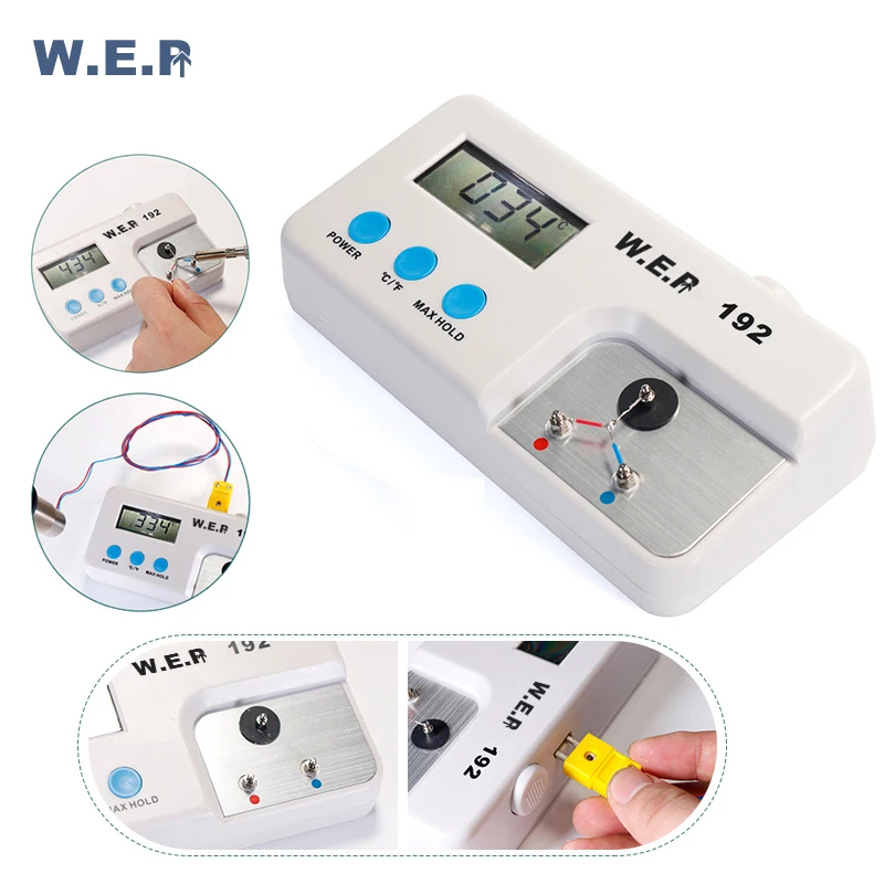 

WEP 192 temperature instrument Soldering Iron LCD Digital Thermometer Tester Hot Air Gun Temperautre Sensor Celsius Fahrenheit