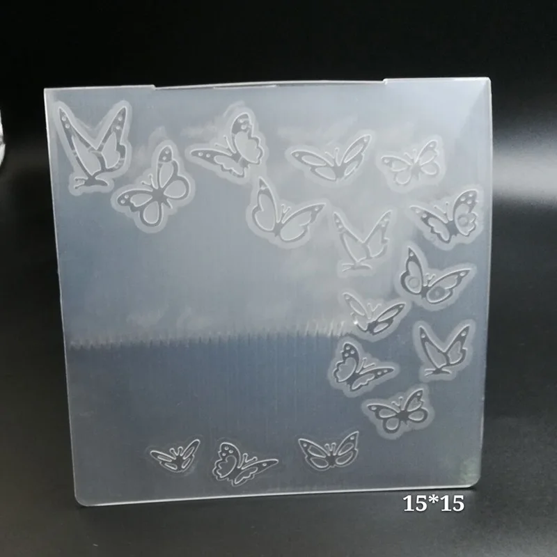 AZSG в форме сердца облако тисненый узор с бабочками пластиковые пластины дизайн DIY бумажные режущие штампы Скрапбукинг пластиковая папка для тиснения - Цвет: FD-032