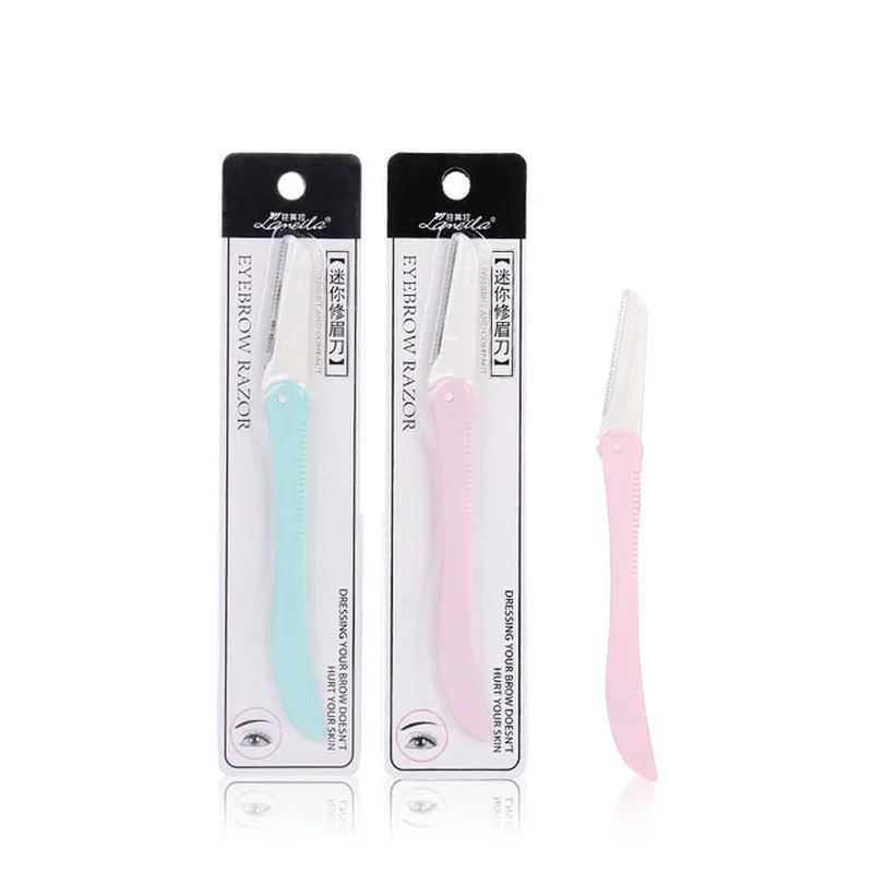 

Folding eyebrow knife stainless steel blade eyebrows with protective net safe and convenient