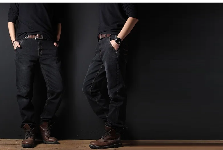Большие джинсы большого размера 10XL 11XL 12XL осенние зимние джинсы брюки эластичные прямые брюки 54 56 58 свободные брюки