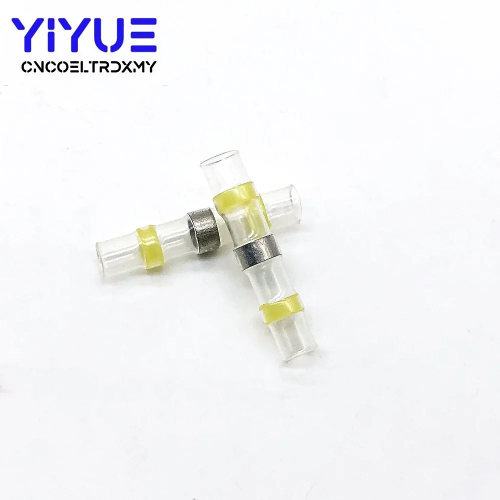 10 шт. SST-S41 AWG12-10 печать Термоусадочные Butt Wire разъёмы терминалы 4-6 мм желтый припоя рукав Водонепроницаемый