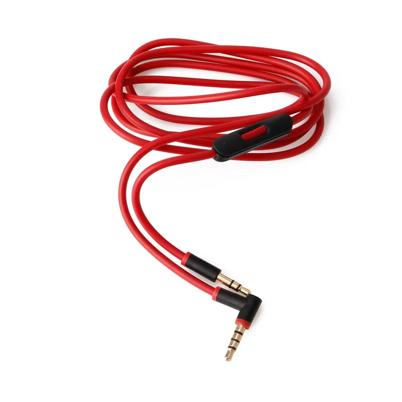 

OOTDYT Right-angle Male To Male Audio Aux Headphone Cable With Mic Volume Control 3.5mm