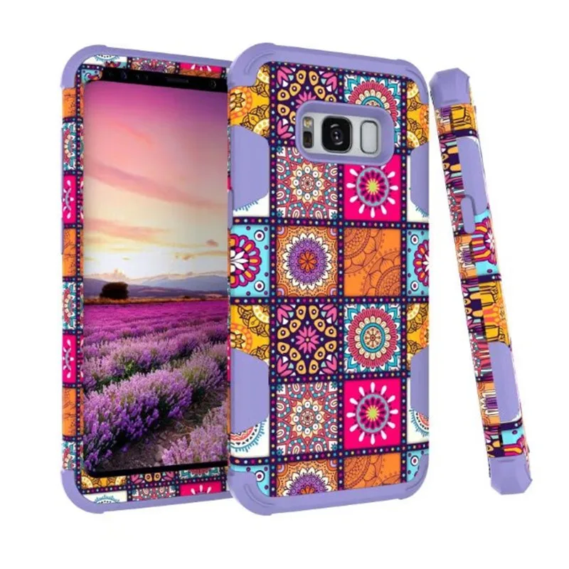 New 2018 Two-color Contrast color Jiugongge Anti-drop Mobile Phone Case Suitable for Samsung S8 Fashion Dust | Мобильные телефоны и