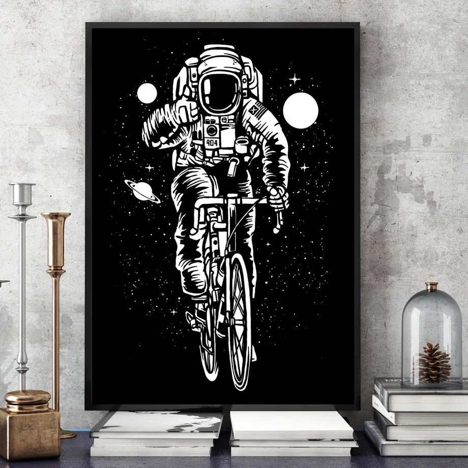 

Astronaut Bicycle Fish Skater Galaxy Boat Wall Art Canvas Painting Nordic Posters And Prints Wall Pictures For Living Room Decor