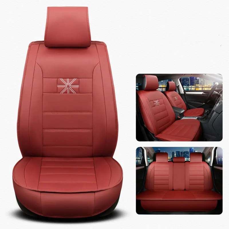Чехол для сидения автомобиля авто чехлы сидений кожаный чехол для mitsubishi asx colt Эволюция Galant Grandis l200 lancer 9 10 x ix - Название цвета: Red