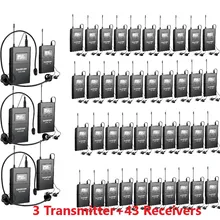 Takstar WTG-500/WTG 500 Беспроводная система гида UHF 6 доступные каналы 100 м Рабочий диапазон 3 передатчика+ 43 приемника