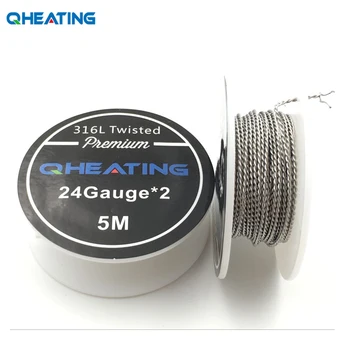 

Free shipping 5m/roll SS 316L Twisted Wire for RDA RBA Rebuildable Atomizer electronic cigarette Heating Wires