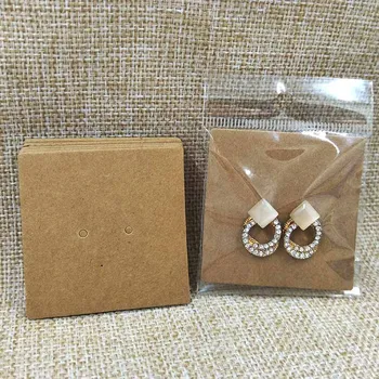 

2017 New DIY Free Shipping Wholesale 5.5X5.5CM 1Pain Earring Card Black/Kraft Earring Display 1 Lot = 200pcs Cards