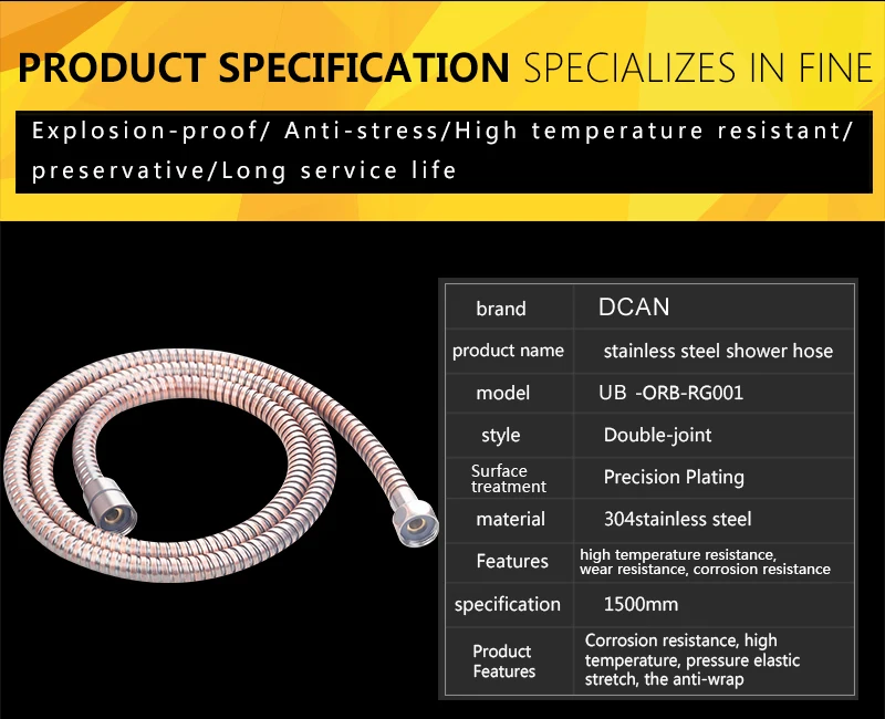 Antique Shower Hose 1.5m Stainless Steel ORB Brown Shower Hoses Flexible Bathroom Bidet Shower Hand Anti-Twist Faucet Hose (10)