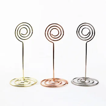 

10pcs Swirl Wedding Table Name Place Card Holders Stands Paper Menu Picture Memo Note Photo Clips Wedding Party Table Decoration