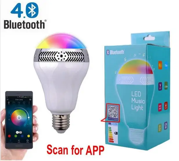 

On promotion New technology wireless smartphone control APP led bluetooth speaker bulb E27 audio lamp rgb Xmas festival lighting
