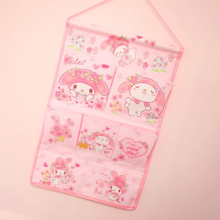 Милая hello kitty My Melody Cinnamoroll Pudding Dog сумка для хранения косметики сумка для макияжа Нетканая ткань настенная подвесная сумка, Органайзер