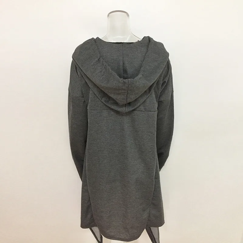 Plus Size S-5XL Solid Long Hooded Sweatshirt Women Long Sleeve Hoodies Pockets Asymmetrical Autumn Tops Sudadera Mujer Tracksuit17