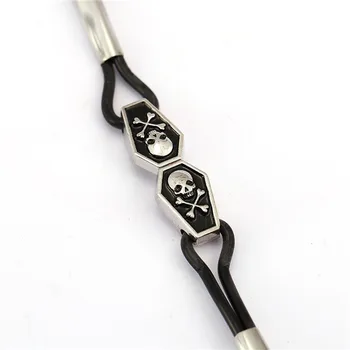 

Wholesale 10pcs new style new fashion jewelry wholesale punk cool men skeleton leather bracelets bangles for man Christmas gifts