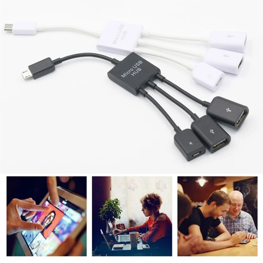 3 в 1 Micro USB зарядка OTG концентратор кабеля адаптер конвертер удлинитель для Samsung Sony