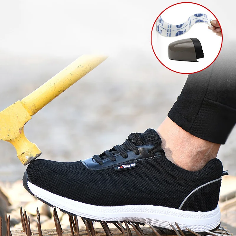 

Work Safety Boot Anti-smashing Safety Shoes Men Boots Slip-on Indestructible Shoes Men Sneakers Work Shoes Military Footwear