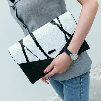 

Clutch bag female 2019 new high-end crocodile pattern leather shoulder Genuine Leather handbag envelope bag Hand bag