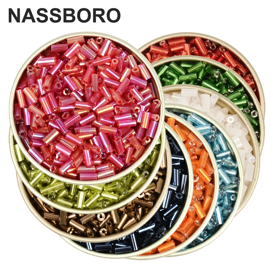

Approx.1000pcs 2x4.5mm Glass Seed Beads Czech/beads & jewelry making/Silver Bugle Beads Long/wholesale diy jewelry accessories