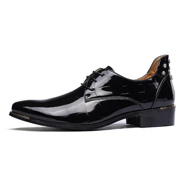 Pu Oxfords Spring Shiny Leather Dress Formal Shoes Mens Pointy Toe