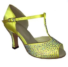New Ladies Buff Satin Rhinestone SALSA Dance Shoes Latin Dance Shoes Tango Shoes Ballroom Shoes for Women