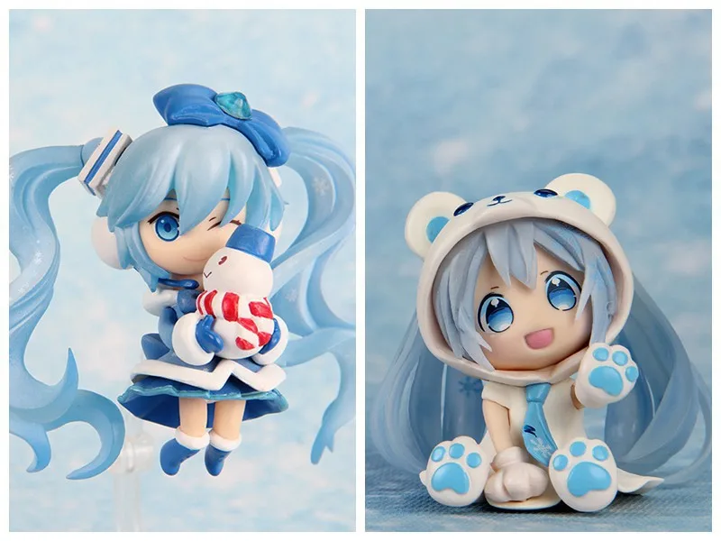 

Nendoroid Anime Cute Hatsune Miku Sakura Kuma ver PVC Figure Collectible Model Toy Doll 3 Design pink/blue
