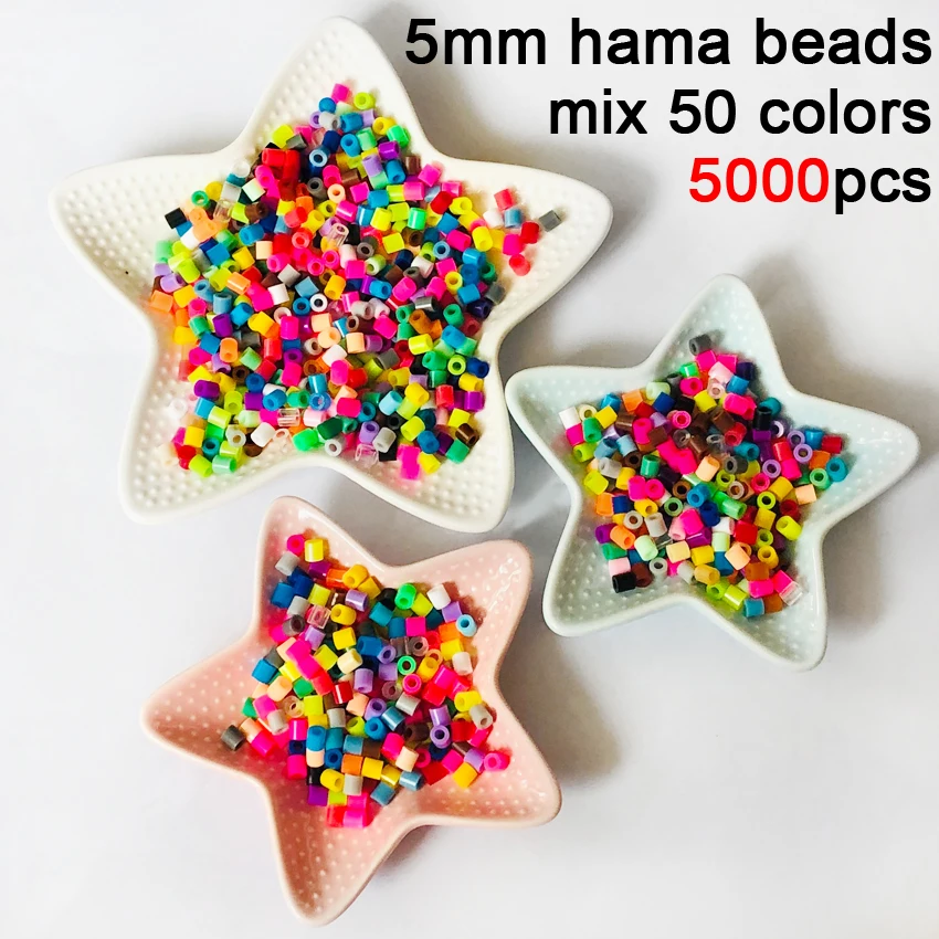 5000 шт./пакет 5 мм Хама бусины 50 цветов Perler бусины в пазл обучающая игрушка плавкий предохранитель головоломка 3D для детей DIY abalorios