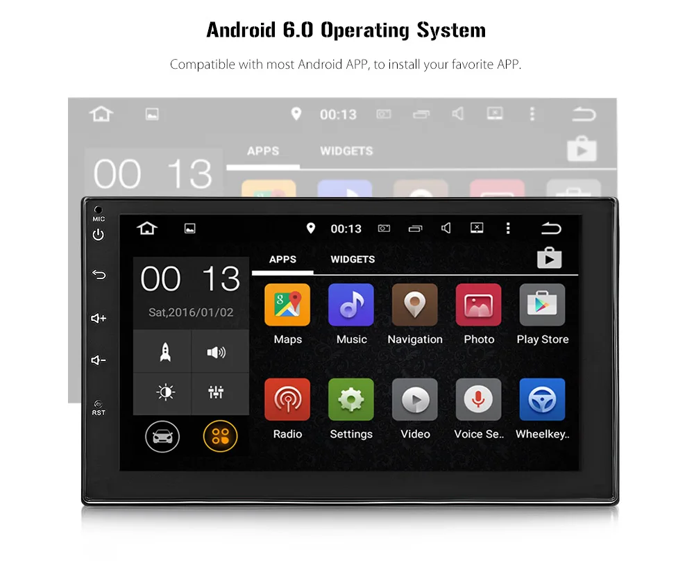 Cheap 7003 Android 6.0 GPS Navigation Car Multimedia Player 2 Din Car Radio Player Bluetooth FM MP5 Support Steering-wheel RDS WiFi 2