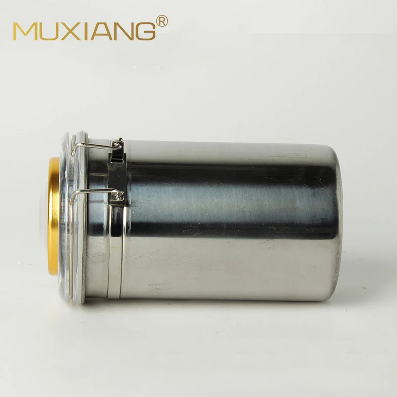 RU-MUXIANG нержавеющая сталь Humidor Jar зажим Герметичная крышка для сигар Taobacco кофе в зернах чай конфеты с баночкой гигрометр cg0012