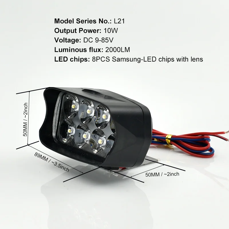 CNSUNNYLIGHT Car LED Headlight 10W 15W 20W White Auto Work Driving Spotlight 4X4WD Offroad Moto Fog Light Motorcycle Accessories (3)