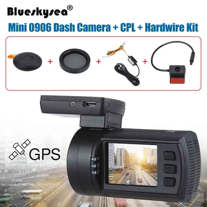 Камера Автомобильный видеорегистратор Blueskysea Dash Cam HD 1080P 0906 1," lcd gps IMX291 ночное видение g-сенсор рекордер