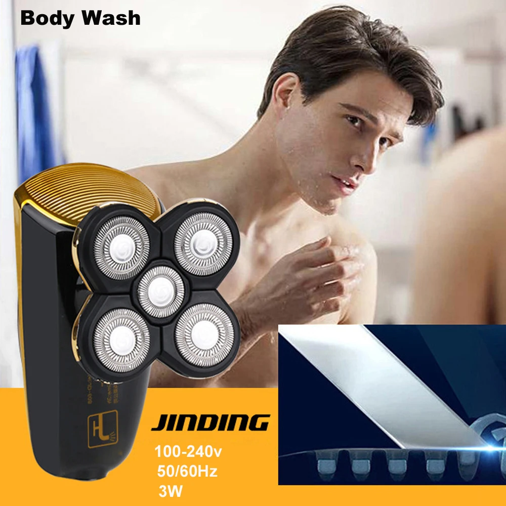 

100-240V 3W USB Rechargeable Razor Electric Shaver Electric Epilator Floating 5 Shaver Heads Washable Shaving Machine Face Care