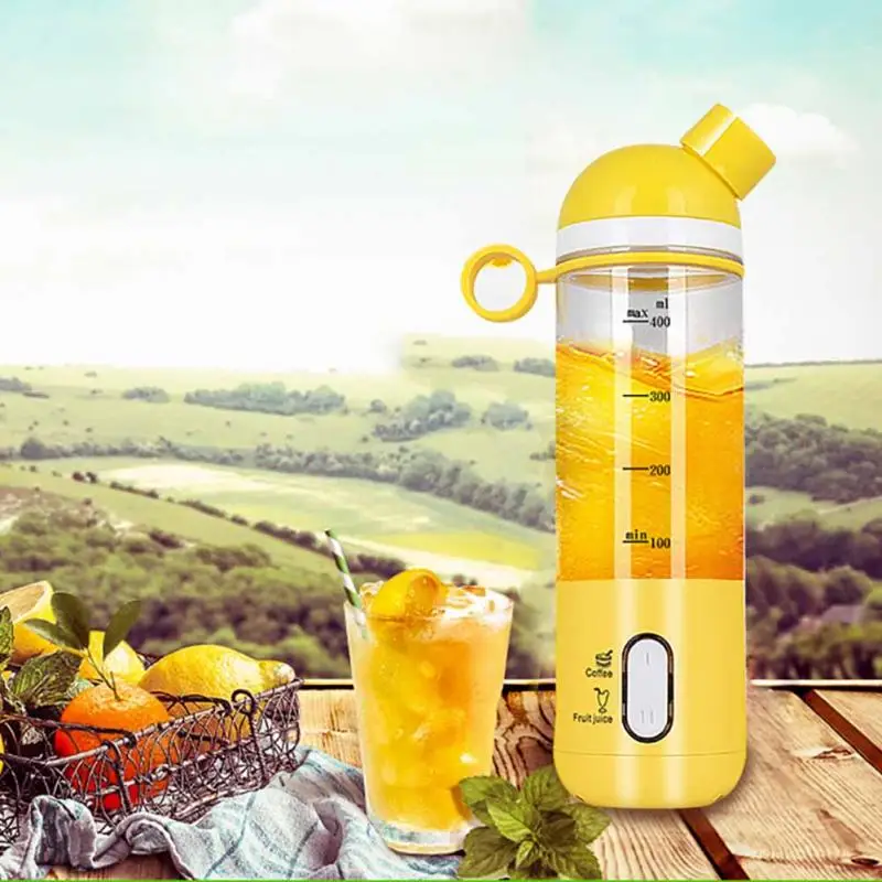

400ml PVC Lemon juicer cup yellow, green chargeable Mini USB juicer cup For vegetables and fruits 70*70*260mm