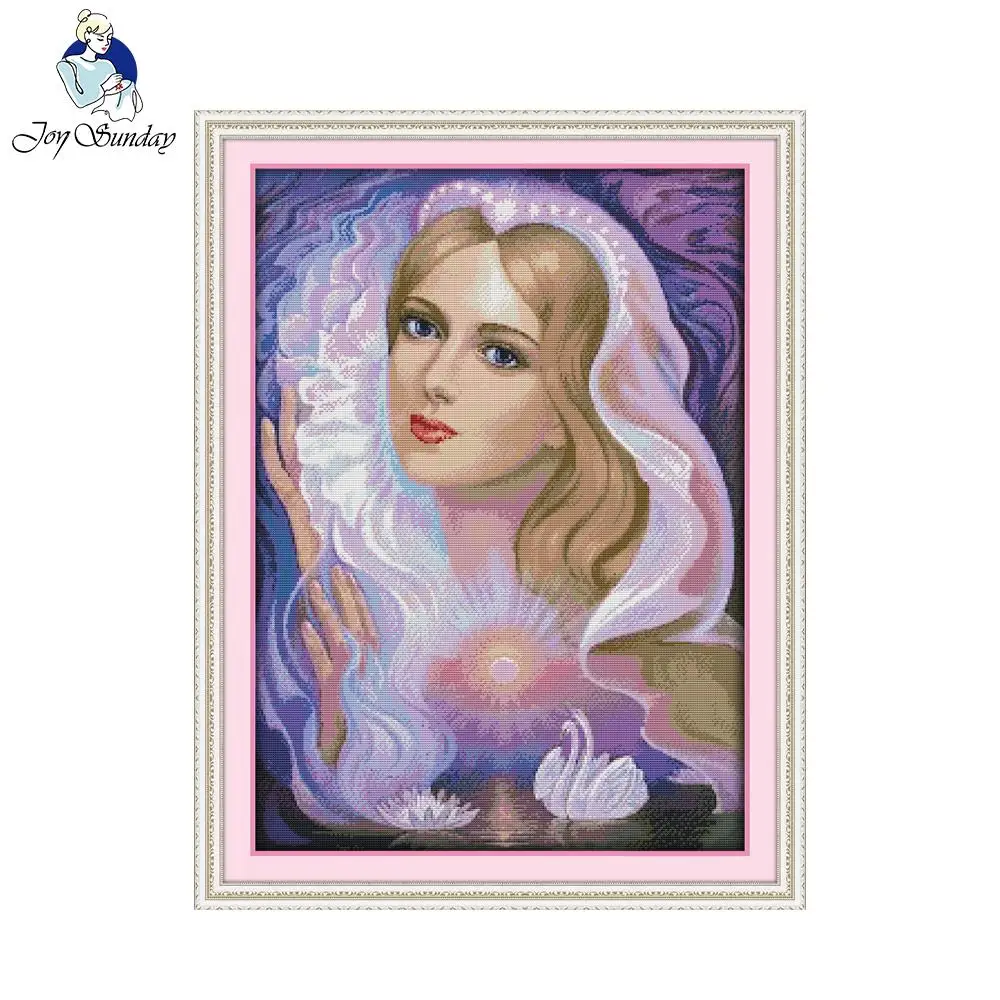 Набор для вышивки крестиком Joy Sunday с изображением лебедя и озера 11CT14CT набор