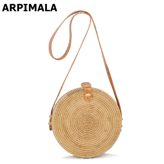 Arpimala 2018 Bohemian Bali Rattan Bags For Women Small Circle Beach Arpimala 2018 Bohemian Bali Rattan Bags For Women Small Circle Beach Handbags Summer Vintage Straw Bag