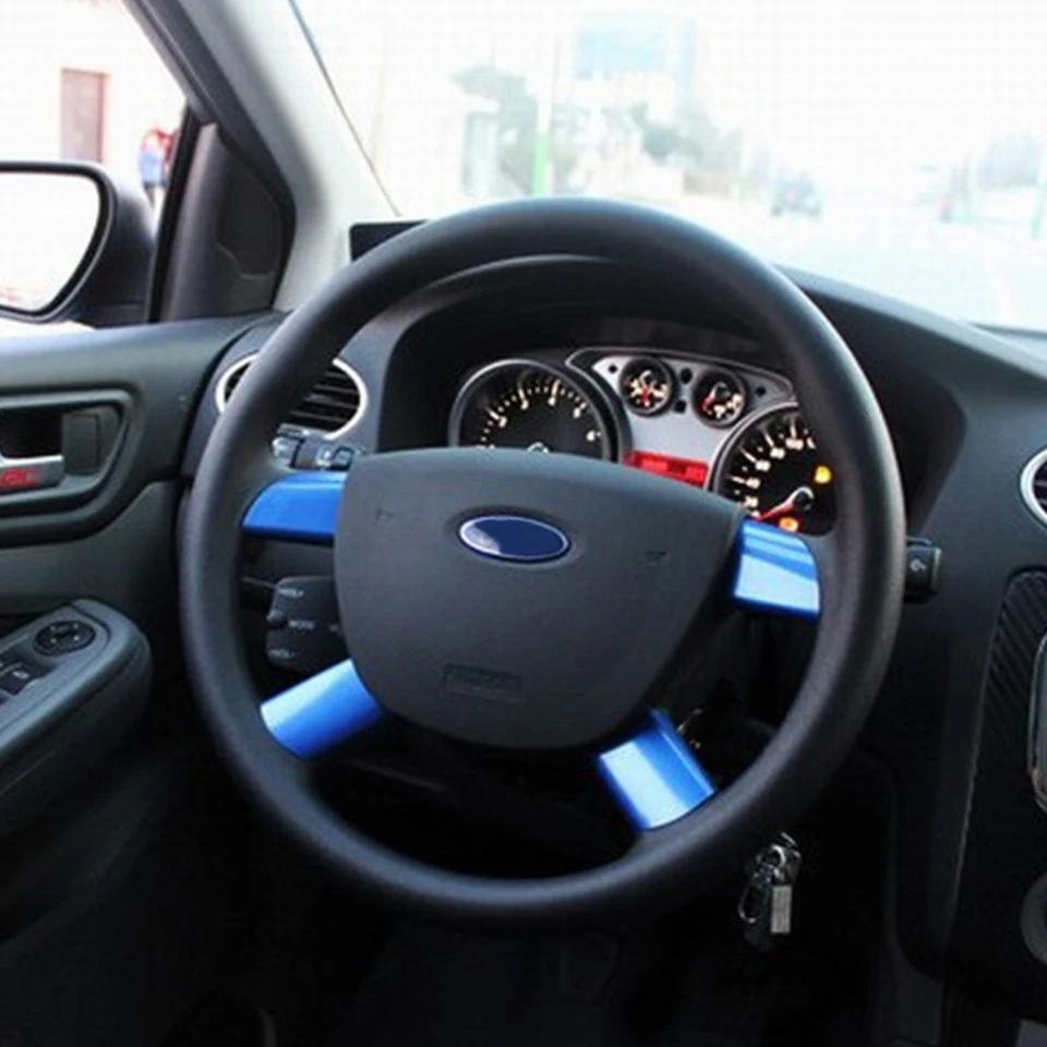 4 шт. декоративные наклейки на руль из нержавеющей стали для 2005-2011 Ford Focus 2 MK2 автомобильные аксессуары