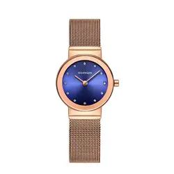 2018 новые роскошные модные часы Топ бренд GuanQin Кварцевые часы Женские часы 30 м Водонепроницаемый Сапфир моды Повседневное полный Сталь