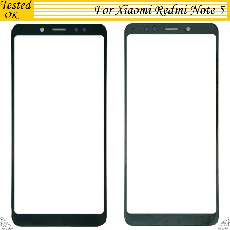 Черно-белый для Xiaomi Redmi Note 5 / Pro Переднее стекло Внешний Объектив экран Запасные