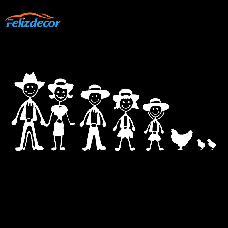 Наклейки на лобовое стекло автомобиля Cowboy Family виниловые наклейки заднее съемные