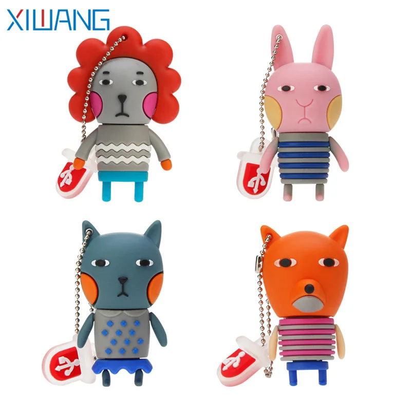 

cartoon u stick 128gb 8gb 4gb creative pen drive 64gb Usb Flash Drive 32gb Cute usb 2.0 sweater fox pendrive 16gb free shipping